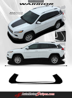 2014 Detailed view of 2015-2025  Jeep Cherokee Warrior Upper Body Accent Door Vinyl Graphic 3M Striping Decals