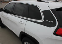 View of 2014-2024 Jeep Cherokee Warrior Upper Body Accent Door Vinyl Graphic 3M Striping Decals