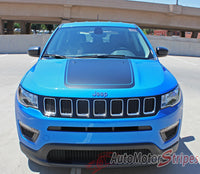 Detailed view of 2017-2025 Jeep Compass Hood Stripes Vinyl Graphics Decals Accent 3M Bearing