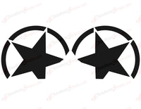 Detailed view of 2021-2026 Jeep Gladiator Alpha Side Star Decal OEM Factory Style Body Vinyl Graphic Stripes Kit