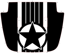 Detailed view of 2021-2026 Jeep Gladiator Star Hood Decal JOURNEY SOLID COLOR Hood Vinyl Graphic Stripes Kit