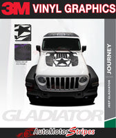 Detailed view of 2021-2026 Jeep Gladiator Star Hood Decal JOURNEY DIGITAL Hood Vinyl Graphic Stripes Kit