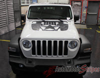 Detailed view of 2021-2026 Jeep Gladiator Star Hood Decal JOURNEY DIGITAL Hood Vinyl Graphic Stripes Kit