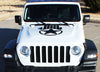 Detailed view of 2021-2025 Jeep Gladiator Alpha Hood Star Decal OEM Factory Style Hood Blackout Vinyl Graphic Stripes