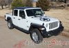 Detailed view of 2021-2025 Jeep Gladiator Legend Hood Star Decal OEM Factory Style Hood Blackout Vinyl Graphic Stripes