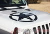 Detailed view of 2021-2025 Jeep Gladiator Legend Hood Star Decal OEM Factory Style Hood Blackout Vinyl Graphic Stripes