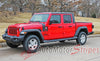 Detailed view of 2021-2026 Jeep Gladiator Side Mountain Decals Cascade Body Vinyl Graphic Stripes Kit