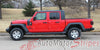 Detailed view of 2021-2025 Jeep Gladiator Side Mountain Decals Cascade Body Vinyl Graphic Stripes Kit