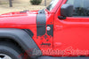 Detailed view of 2021-2026 Jeep Gladiator Side Mountain Decals Cascade Body Vinyl Graphic Stripes Kit