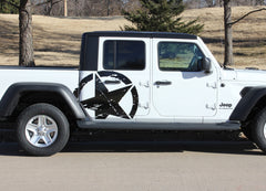 Detailed view of 2021-2025 Jeep Gladiator Legend Side Star Decal OEM Factory Style Body Vinyl Graphic Stripes Kit