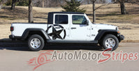 Detailed view of 2021-2026 Jeep Gladiator Legend Side Star Decal OEM Factory Style Body Vinyl Graphic Stripes Kit