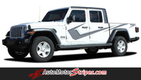 Detailed view of 2021-2026 Jeep Gladiator Side Vinyl Graphics PARAMOUNT DIGITAL Side Decal OEM Factory Style Body Stripes Kit