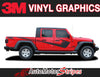 Detailed view of 2021-2025 Jeep Gladiator Side Vinyl Graphics PARAMOUNT SOLID Side Decal OEM Factory Style Body Stripes Kit
