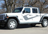 Detailed view of 2021-2025 Jeep Gladiator Side Vinyl Graphics PARAMOUNT DIGITAL Side Decal OEM Factory Style Body Stripes Kit