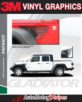 Detailed view of 2021-2026 Jeep Gladiator Side Star Decals Patriot Body Vinyl Graphic Stripes Kit