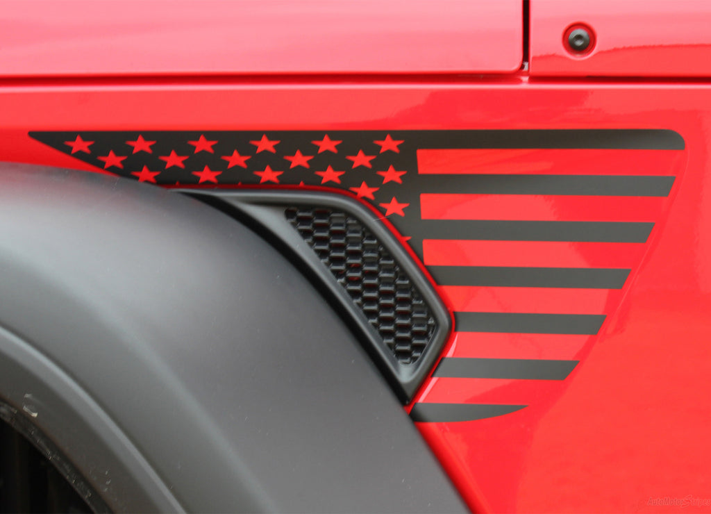 2020-2024 Jeep Gladiator Side Star Decals Patriot Body Vinyl Graphic Stripes Kit