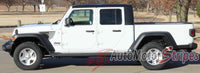 Detailed view of 2021-2026 Jeep Gladiator Side Star Decals Patriot Body Vinyl Graphic Stripes Kit