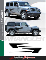 Detailed view of 2018-2026 Jeep Wrangler JL Advance Side Door Decals Vinyl Graphic Stripes Kit