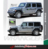Detailed view of 2018-2026 Jeep Wrangler JL Bypass Side Door Decals Vinyl Graphic Body Stripes Kit