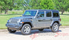 Detailed view of 2018-2026 Jeep Wrangler JL Bypass Side Door Decals Vinyl Graphic Body Stripes Kit