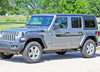 Detailed view of 2018-2026 Jeep Wrangler JL Bypass Side Door Decals Vinyl Graphic Body Stripes Kit