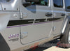 Detailed view of 2018-2025  Jeep Wrangler JL Mojave Side Door Decals and Hood Vinyl Graphic Body Stripes Kit