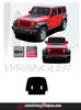 Detailed view of 2018-2025  Jeep Wrangler Sport Hood OEM Factory Style Hood Blackout Vinyl Decal Graphic Stripes