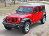 Detailed view of 2018-2025  Jeep Wrangler Sport Hood OEM Factory Style Hood Blackout Vinyl Decal Graphic Stripes