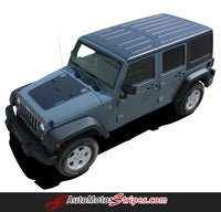 2007-2017 Jeep Wrangler Outfitter OEM Factory Style Hood Blackout Vinyl Decal Graphic Stripes