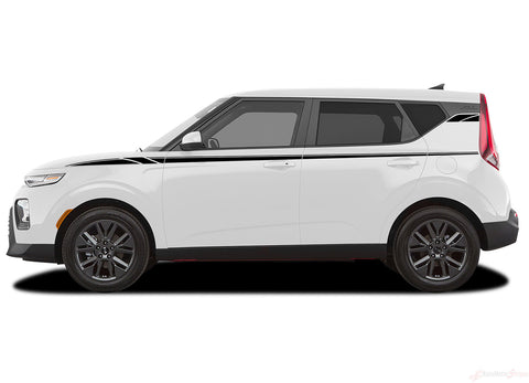 Detailed view of 2020-2025 Kia Soul Door Decals Oversoul Side Body Vinyl Graphics Accent Stripes Kit