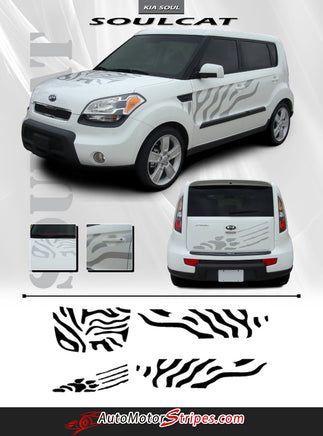 2010-2013 Kia Soul Soul Cat Hood Rear Jungle Animal Factory Style Side Rear Vinyl Graphics