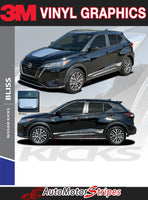 Products View of 2018-2024 Nissan Kicks BLISS Hood Graphic and Rocker Panel Accent Vinyl Graphics Stripes Decals Kit