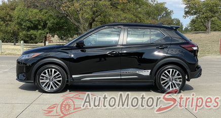 Products View of 2018-2024 Nissan Kicks BLISS Hood Graphic and Rocker Panel Accent Vinyl Graphics Stripes Decals Kit