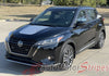 View of 2018-2024 Nissan Kicks REVEL Hood Graphic and Upper Body Panel Accent Vinyl Graphics Stripes Decals Kit