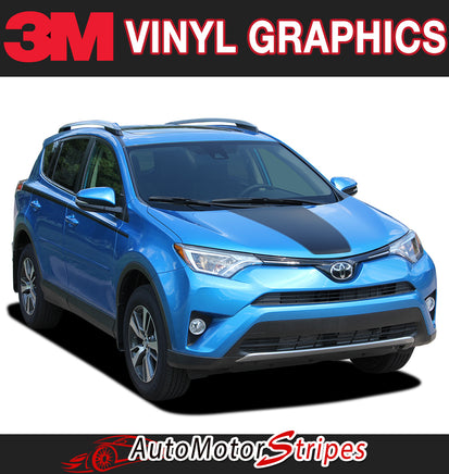 2016 2017 2018 2019 Toyota RAV4 Hood Blackout Center Decal 3M Vinyl Graphics Stripe Kit