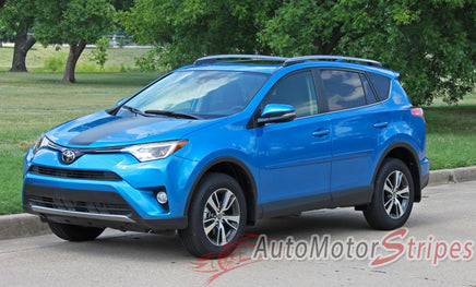 2016 2017 2018 2019 Toyota RAV4 Hood Blackout Center Decal 3M Vinyl Graphics Stripe Kit