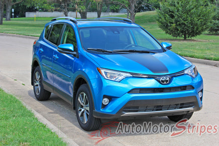 2016 2017 2018 2019 Toyota RAV4 Hood Blackout Center Decal 3M Vinyl Graphics Stripe Kit