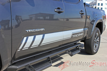 Toyota Tacoma Core Lower Door Rocker Panel Accent Trim Decal 3M Vinyl Graphics Stripe Kit - Driver Side Close View