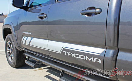 Toyota Tacoma Core Lower Door Rocker Panel Accent Trim Decal 3M Vinyl Graphics Stripe Kit - Driver Side Close View