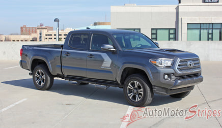2015 2016 Toyota Tacoma Storm Upper Door Panel Accent Trim Decal 3M Vinyl Graphics Stripe Kit - Passenger Side View