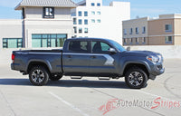 2015 Toyota Tacoma Storm Upper Door Panel Accent Trim Decal 3M Vinyl Graphics Stripe Kit - Passenger Side Profile View