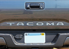 Detailed view of 2015-2023 Toyota Tacoma TAILGATE LETTERS Rear Bed Lettering TRD Sport Pro Accent Trim Decal 3M Vinyl Graphics Stripe Kit