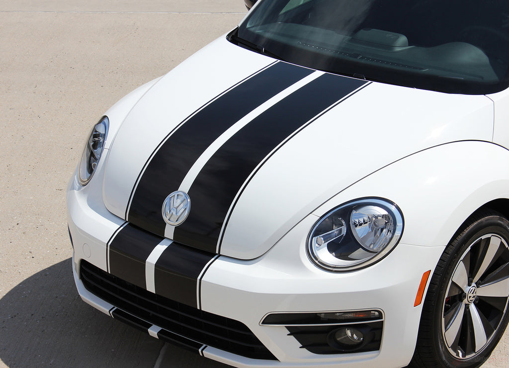 2012-2019 Volkswagen Beetle Rally Bumper to Bumper Racing Stripes 3M Vinyl Graphics Decals