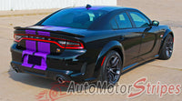 Detailed view of 2015-2023 Dodge Charger Widebody N-Charge Rally S-Pack R/T Scat Pack SRT 392 Hellcat Factory Quality Mopar Style Vinyl Racing Stripes 3M Graphic Kit